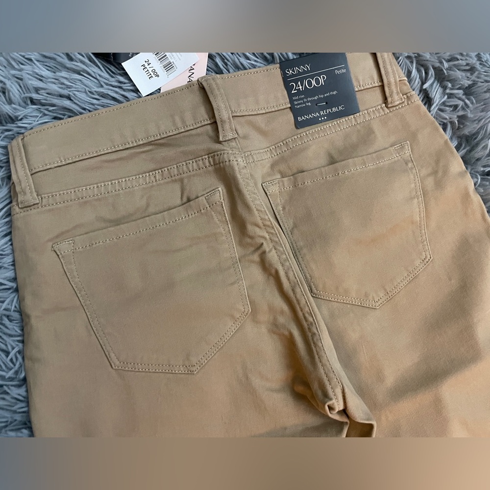 NWT Banana Republic Womens Tan Petite Skinny Khaki Dress Pants - Picture 8 of 12